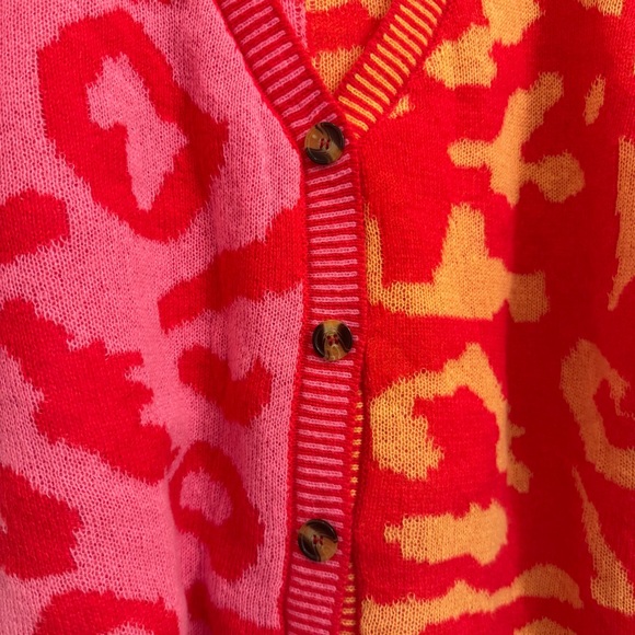 Boutique Leopard Colorblock Cardigan Sweater - Picture 2 of 5